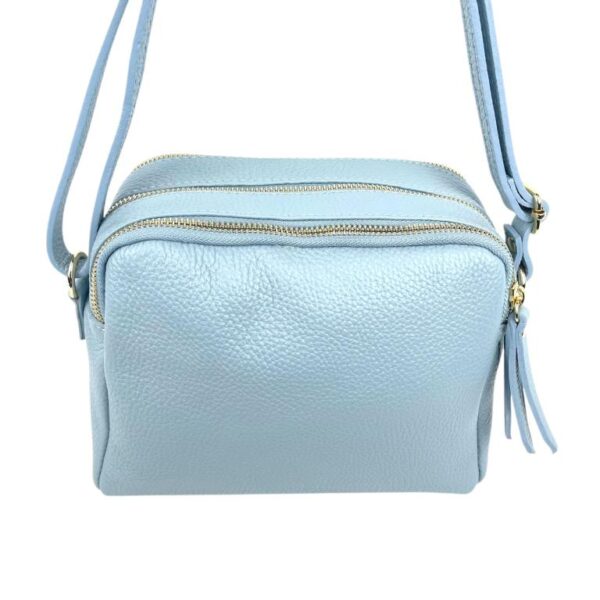 Bolso Bandolera en Piel Italiana con 3 Compartimentos con Cierre de Cremallera y Gran Calidad Mujer - Imagen 5