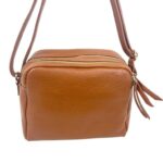 Bolso Bandolera en Piel Italiana con 3 Compartimentos con Cierre de Cremallera y Gran Calidad Mujer - Imagen 7