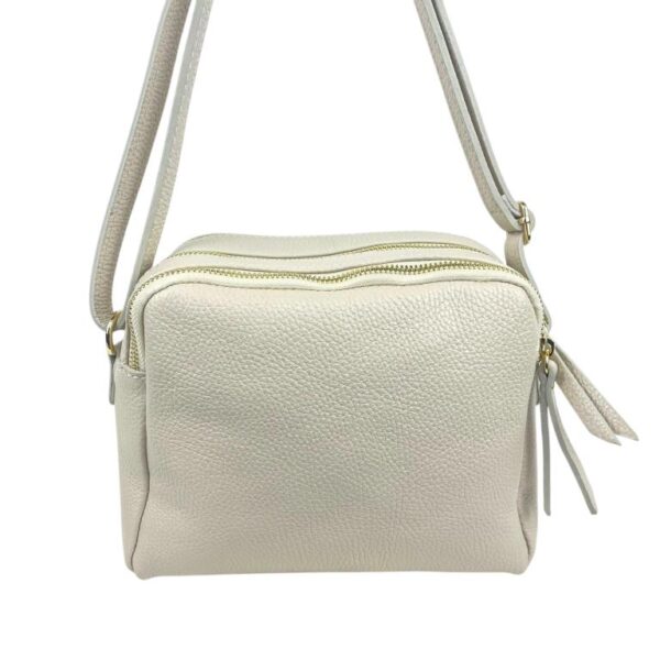 Bolso Bandolera en Piel Italiana con 3 Compartimentos con Cierre de Cremallera y Gran Calidad Mujer - Imagen 8