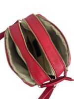 Bolso Bandolera en Piel Italiana con 3 Compartimentos con Cierre de Cremallera y Gran Calidad Mujer - Imagen 16