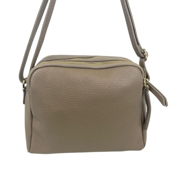 Bolso Bandolera en Piel Italiana con 3 Compartimentos con Cierre de Cremallera y Gran Calidad Mujer - Imagen 3