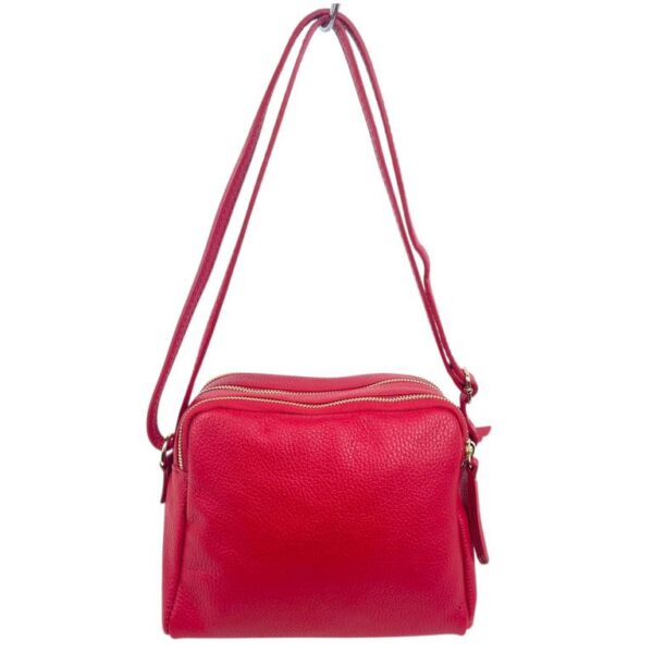 Bolso Bandolera en Piel Italiana con 3 Compartimentos con Cierre de Cremallera y Gran Calidad Mujer - Imagen 12