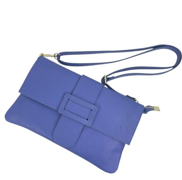 Bolso Bandolera en Piel Italiana para Mujer con Hebilla Decorativa, Solapa y Cremallera - Imagen 18