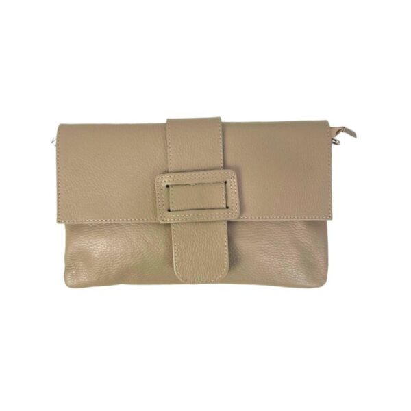 Bolso Bandolera en Piel Italiana para Mujer con Hebilla Decorativa, Solapa y Cremallera - Imagen 19