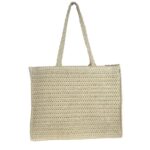 Amplio Bolso de Papel para Mujer con Pompones Decorativos Multicolores y 2 Asas - Imagen 9