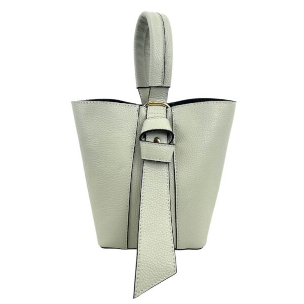 Bolso Tipo Cubo de Piel Italiana con Lazo Decorativo y Bolso Interior para Mujer - Imagen 22