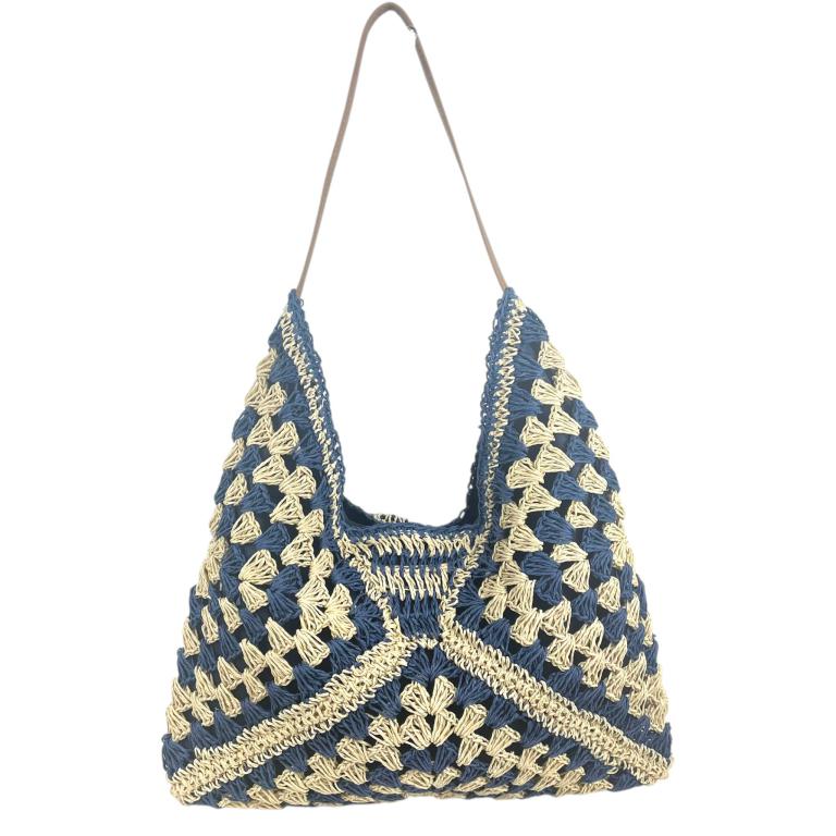 CG5780-204-Principal Bolso de Hombro en Ganchillo y Algodón con Cierre de Cremallera y Gran Capacidad para Mujer - Imagen 1