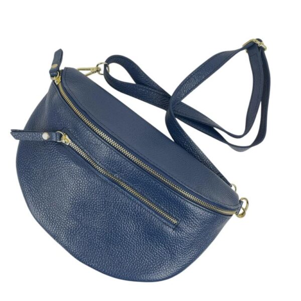 Amplia Riñonera de Piel Italiana para Mujer con Bolsillo Frontal y Cremallera - Imagen 5