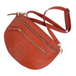 Amplia Riñonera de Piel Italiana para Mujer con Bolsillo Frontal y Cremallera - Imagen 4