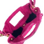 Bolsito de Mano Compacto en Piel de Serraje Italiana con Flecos Laterales para Mujer - Imagen 16