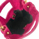 Bolsito de Mano Compacto en Piel de Serraje Italiana con Flecos Laterales para Mujer - Imagen 17