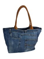 Bolso de Hombro en Algodón con Asas de Piel, Gran Capacidad y Cierre de Cremallera para Mujer - Imagen 14