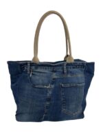 Bolso de Hombro en Algodón con Asas de Piel, Gran Capacidad y Cierre de Cremallera para Mujer - Imagen 15