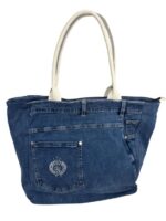 Bolso de Hombro en Algodón con Asas de Piel, Gran Capacidad y Cierre de Cremallera para Mujer - Imagen 12