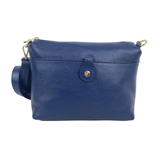 Bolso Bandolera en Piel Italiana con Bolsillo Frontal Bajo Mini Solapa de Botón y Cierre de Cremallera Mujer - Imagen 10