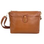 Bolso Bandolera en Piel Italiana con Bolsillo Frontal Bajo Mini Solapa de Botón y Cierre de Cremallera Mujer - Imagen 11