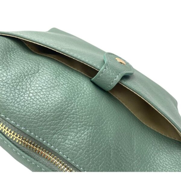 Bolso Bandolera en Piel Italiana con Bolsillo Frontal Bajo Mini Solapa de Botón y Cierre de Cremallera Mujer - Imagen 20