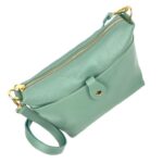 Bolso Bandolera en Piel Italiana con Bolsillo Frontal Bajo Mini Solapa de Botón y Cierre de Cremallera Mujer - Imagen 15