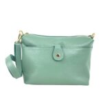 Bolso Bandolera en Piel Italiana con Bolsillo Frontal Bajo Mini Solapa de Botón y Cierre de Cremallera Mujer - Imagen 13