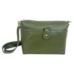 Bolso Bandolera en Piel Italiana con Bolsillo Frontal Bajo Mini Solapa de Botón y Cierre de Cremallera Mujer - Imagen 5