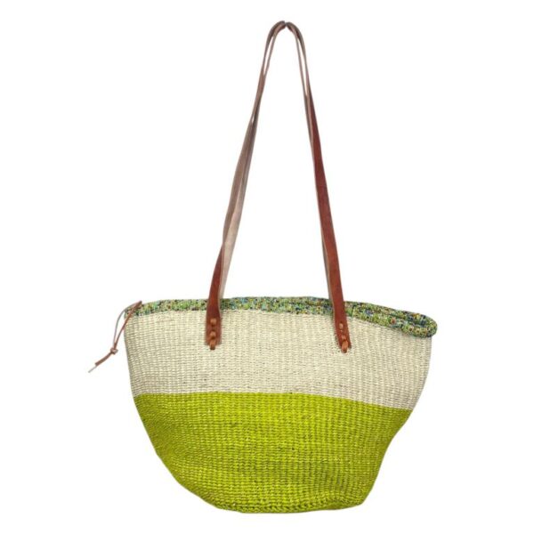 Capazo Artesanal Africano de Lino y Yerba Autóctona con Asas Largas, Cremallera y Diseño Exclusivo - Imagen 4