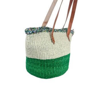 Capazo Artesanal Africano de Lino y Yerba Autóctona con Asas Largas, Cremallera y Diseño Exclusivo - Imagen 9