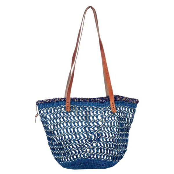 Capazo Artesanal Africano de Lino y Yerba Autóctona con Diseño Exclusivo y Colores Lisos para Mujer - Imagen 3