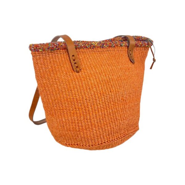 Capazo Artesanal Africano de Lino y Yerba Autóctona con Diseño Exclusivo y Colores Lisos para Mujer - Imagen 8