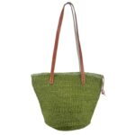 Capazo Artesanal Africano de Lino y Yerba Autóctona con Diseño Exclusivo y Colores Lisos para Mujer - Imagen 2