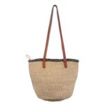 Capazo Artesanal Africano de Lino y Yerba Autóctona con Diseño Exclusivo y Colores Lisos para Mujer - Imagen 5