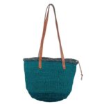 Capazo Artesanal Africano de Lino y Yerba Autóctona con Diseño Exclusivo y Colores Lisos para Mujer - Imagen 6