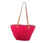 Capazo Artesanal Africano de Lino y Yerba Autóctona con Diseño Exclusivo y Colores Lisos para Mujer - Imagen 7