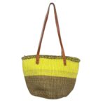 Capazo Artesanal Africano de Lino y Yerba Autóctona con Asas Largas, Cremallera y Diseño Exclusivo