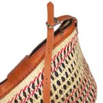 Capazo Artesanal Africano de Lino y Yerba Autóctona con Diseño Exclusivo de Rejilla, Asa Larga y Solapa - Imagen 14