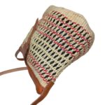 Capazo Artesanal Africano de Lino y Yerba Autóctona con Diseño Exclusivo de Rejilla, Asa Larga y Solapa - Imagen 12