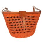 Capazo Artesanal Africano de Lino y Yerba Autóctona con Diseño Exclusivo de Rejilla, Asa Larga y Solapa - Imagen 2