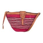 Capazo Artesanal Africano de Lino y Yerba Autóctona con Diseño Exclusivo de Rejilla, Asa Larga y Solapa - Imagen 7