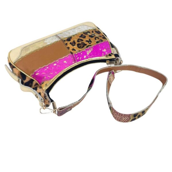 Bolso de Hombro en Piel Artesanal Estilo Patchwork Hippie Mujer con Diseño Único - Imagen 7