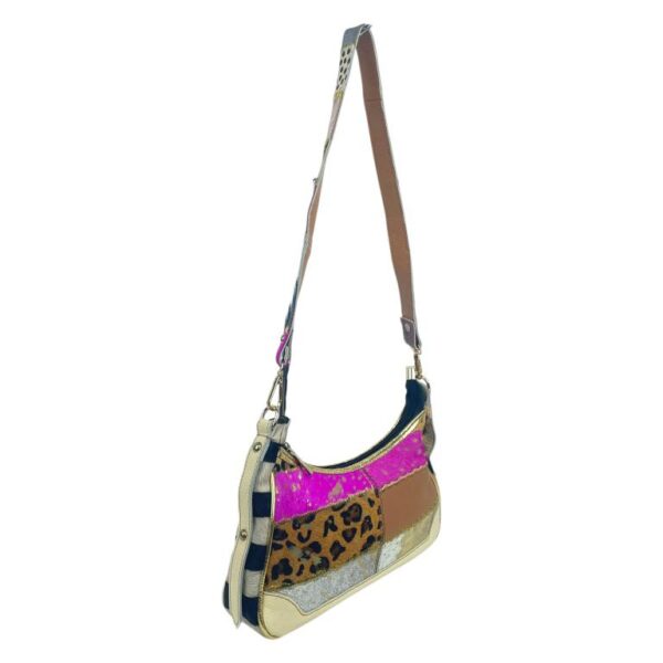 Bolso de Hombro en Piel Artesanal Estilo Patchwork Hippie Mujer con Diseño Único - Imagen 9