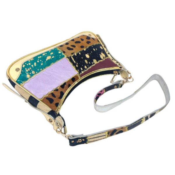 Bolso de Hombro en Piel Artesanal Estilo Patchwork Hippie Mujer con Diseño Único - Imagen 4