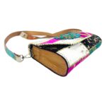 Bolso Bandolera Tipo Sobre en Piel Artesanal Estilo Patchwork Hippie Mujer con Diseño Exclusivo - Imagen 7