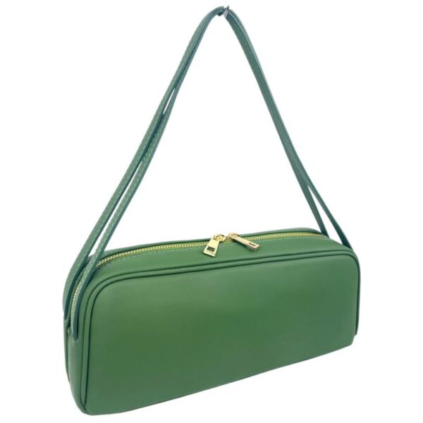 Bolso de Mano Tipo Barrel en Piel Italiana con 2 Asas Cortas y 2 Cremalleras para Mujer - Imagen 12