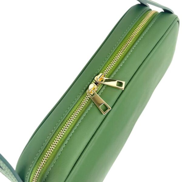 Bolso de Mano Tipo Barrel en Piel Italiana con 2 Asas Cortas y 2 Cremalleras para Mujer - Imagen 15