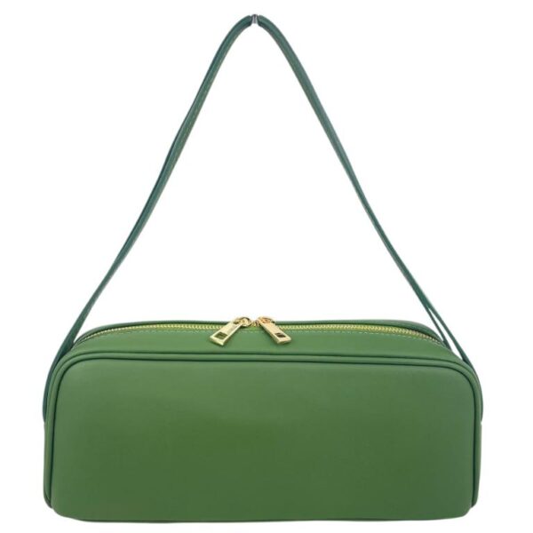 Bolso de Mano Tipo Barrel en Piel Italiana con 2 Asas Cortas y 2 Cremalleras para Mujer - Imagen 11