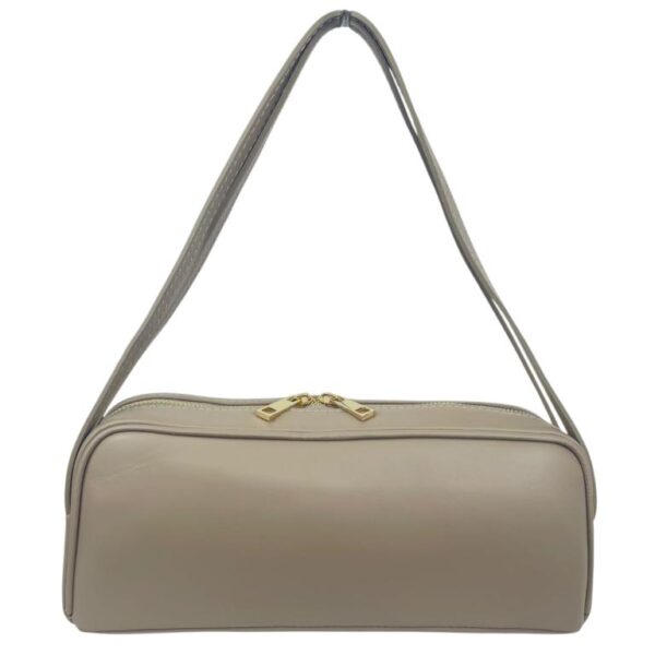 Bolso de Mano Tipo Barrel en Piel Italiana con 2 Asas Cortas y 2 Cremalleras para Mujer - Imagen 6