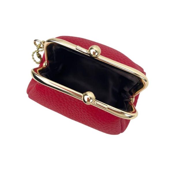 Monedero Compacto de Piel para Mujer con Cierre de Click, Asa de Mano tipo Cadena y Gran Calidad - Imagen 7