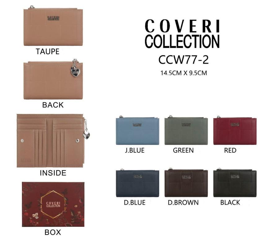 Cartera Sintética de Mujer Coveri Collection con Caja, Bolsillo con Cremallera y Espacio para Tarjetas