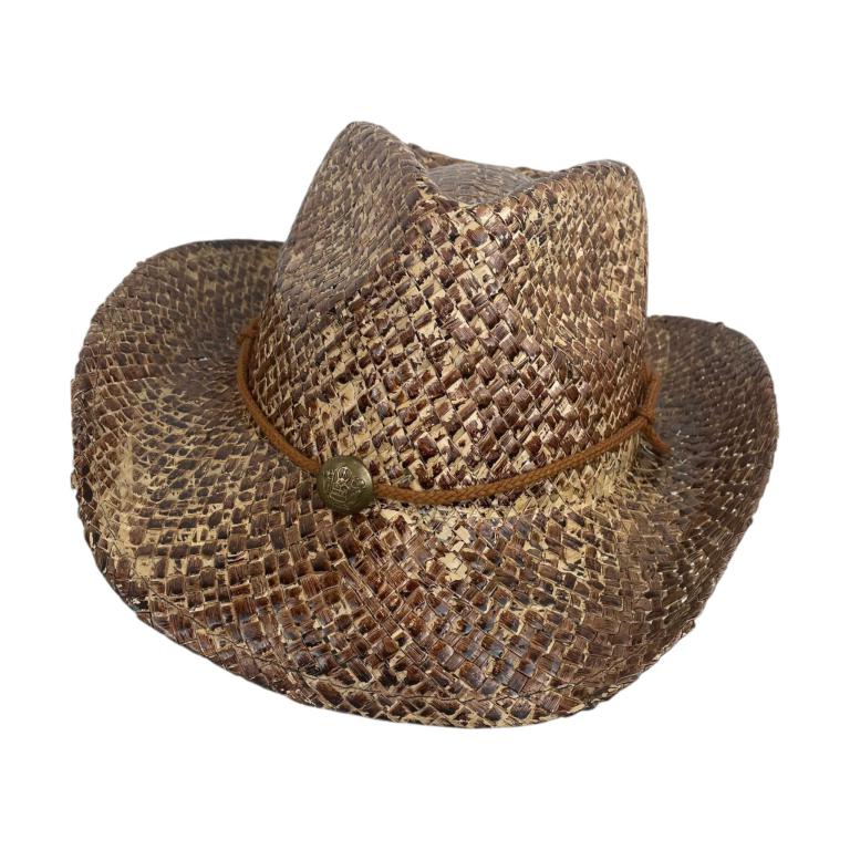 Sombrero tipo Western Cowboy en Hierba 100% para Mujer con Cordón Ajustable y Gran Calidad
