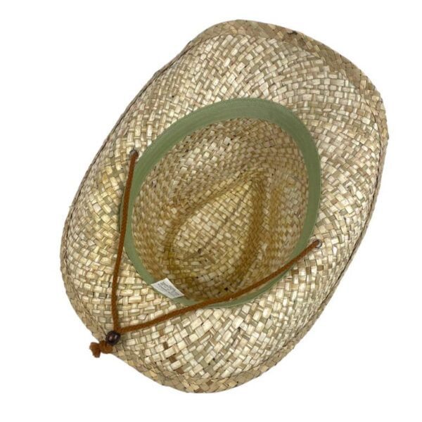 Sombrero tipo Western Cowboy en Hierba 100% para Mujer con Cordón y Gran Calidad Ajustable-Natural- Mayorista España