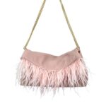 Bolso Sintético para Mujer con Solapa de Flecos, 4 Imanes y 2 Asas Largas de Cadena